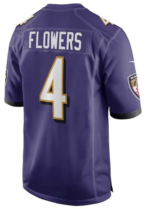Zay Flowers Baltimore Ravens PURPLE Home Game Jersey - 173200449