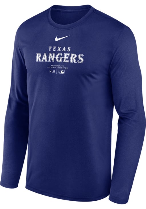 Nike Texas Rangers ROYAL TM Issued Long Sleeve T-Shirt - 173201356