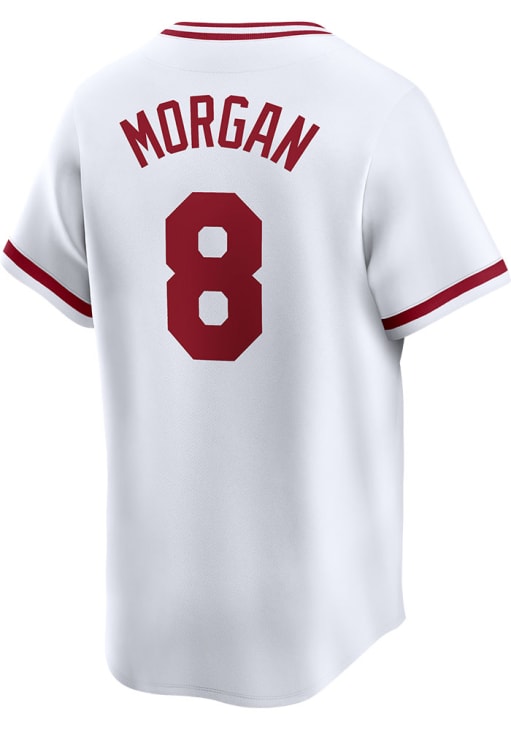 Cincinnati Reds Joe Morgan Nike WHITE Throwback Cooperstown Jersey
