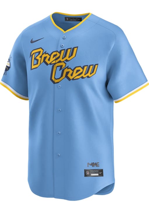 Christian Yelich Milwaukee Brewers Mens LIGHT BLUE City Connect