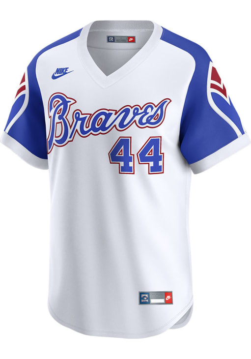 New Era Bravosユニフォーム ホワイト Atlanta Braves Hank Aaron Nike WHITE Throwback Cooperstown Jersey