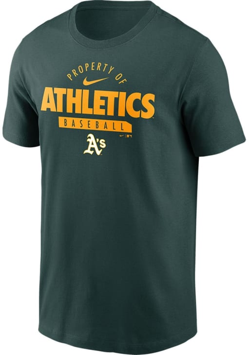 Nike Oakland Athletics GREEN Property Of Short Sleeve T Shirt