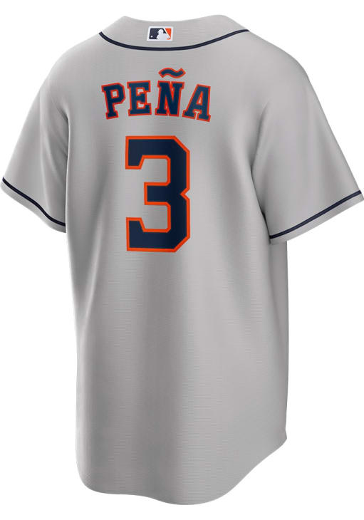 Jeremy Pena Houston Astros Mens Replica GREY Road Jersey - 173202406