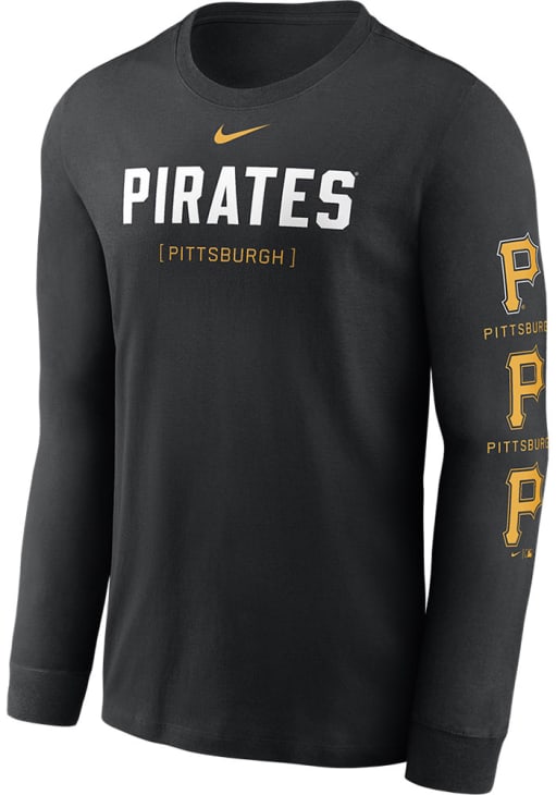 Nike Pittsburgh Pirates Sleeve Repeater Long Sleeve T Shirt BLACK