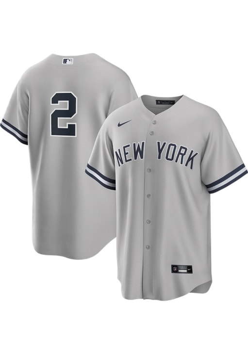 Derek Jeter New York Yankees Mens Replica GREY Away Jersey - 173202970