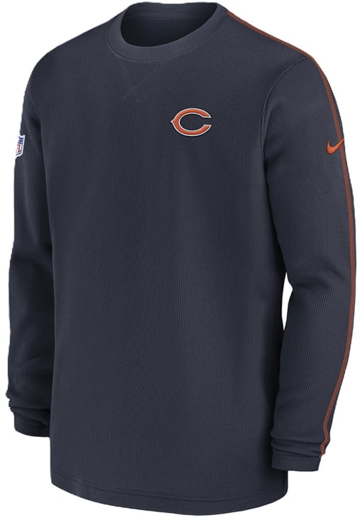 Nike Chicago Bears Mens Long Sleeve NAVY Sideline Coach Sweatshirt