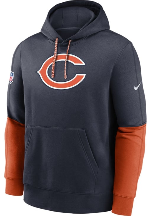 Nike Chicago Bears Mens NAVY Sideline Club Hoodie - 173204478