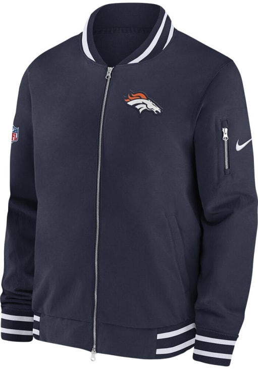 Nike Men's ウォームアップジャケット Broncos Denver Nike Navy Jacket Full-Zip Drive Champ Sideline Broncos Denver ウォームアップウェア