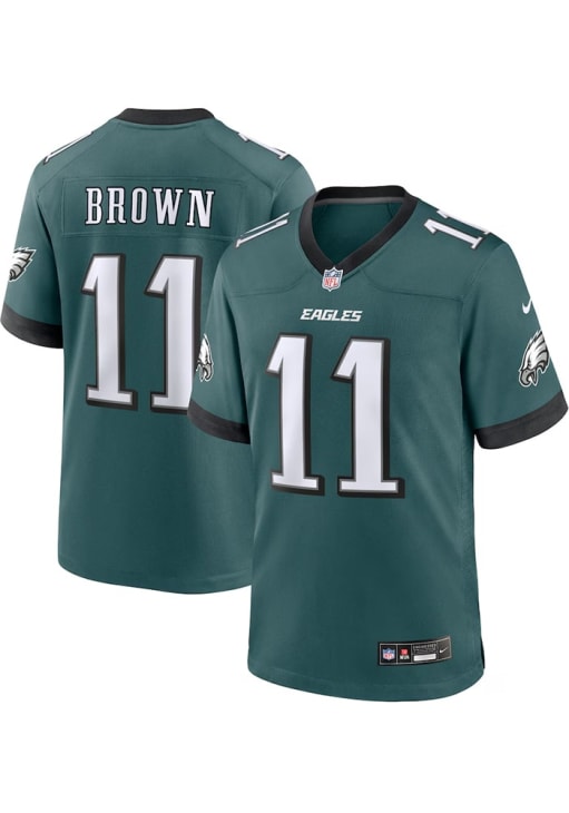 Eagles Football グリーン ウォームアップウェア　M AJ Brown Philadelphia Eagles EAGLESGREEN Home Game Jersey - 173205475