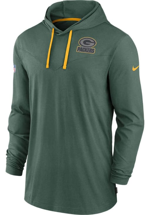 Nike Green Bay Packers Mens GREEN Dri-FIT Lightweight Hoodie