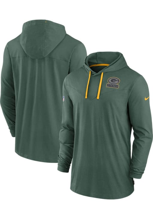 Nike Green Bay Packers Mens GREEN Dri-FIT Lightweight Hoodie