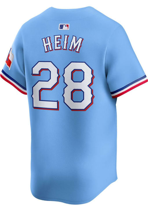 Jonah Heim Texas Rangers Mens LIGHT BLUE Alt 2024 Limited Baseball