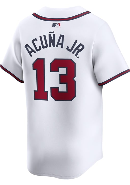 New Era Bravosユニフォーム ホワイト Ronald Acuna Jr Atlanta Braves Mens WHITE Home 2024 Limited