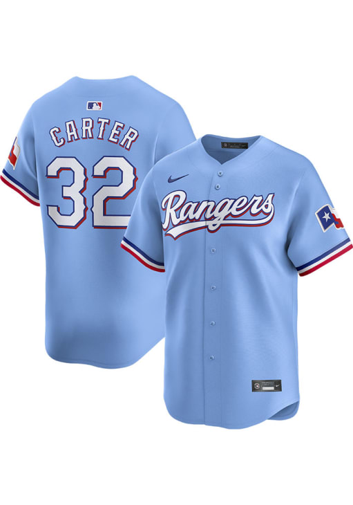 Evan Carter Texas Rangers Mens LIGHT BLUE Alt 2024 Limited
