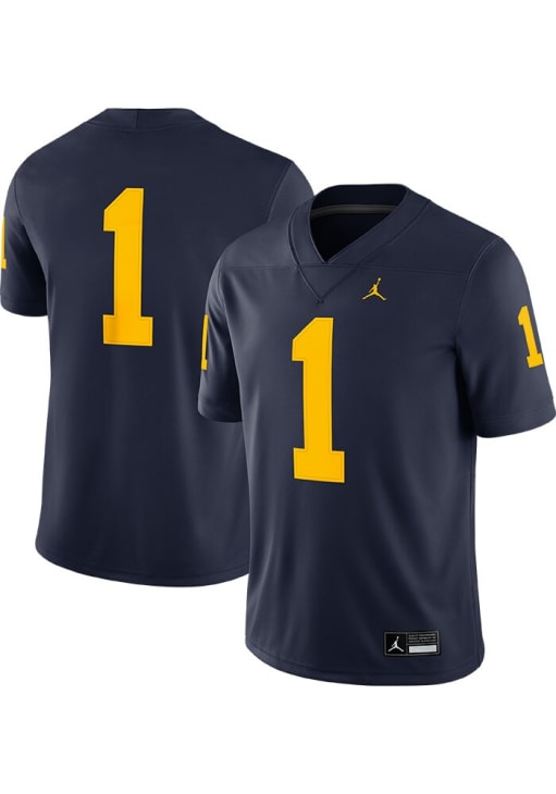 Nike Michigan Wolverines BLUE Jordan Home Game Jersey - 173207259