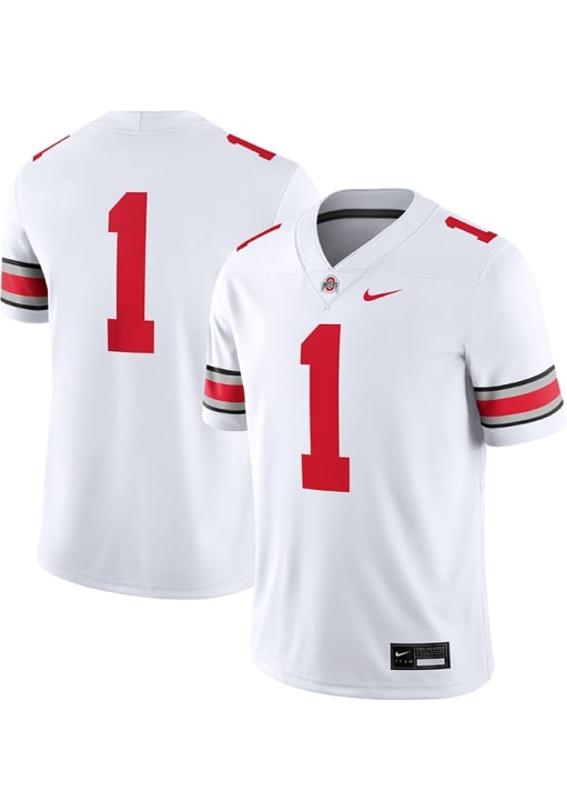 Men's Nike #1 White Ohio State Buckeyes Game Jersey Size: 3XL