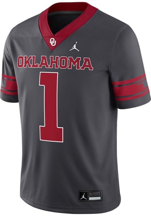 Nike Oklahoma Sooners ANTHRACITE Jordan Alternate Game Jersey