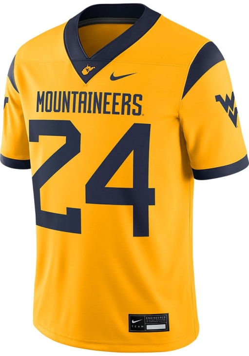Nike Mens GOLD West Virginia Mountaineers Alternate Game Jersey
