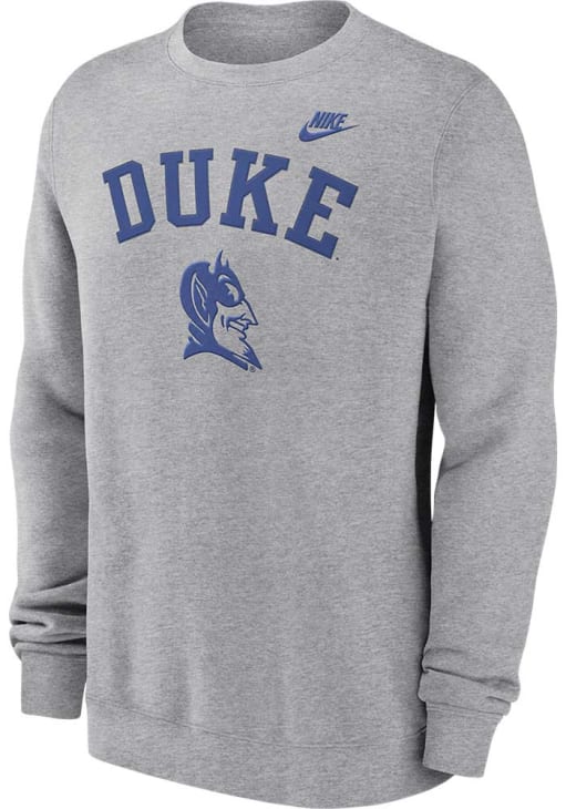 Nike Duke Blue Devils Mens HEATHER GREY Legacy Arch Crew