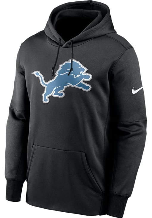 Detroit Lions Mens Nike BLACK Prime Logo Therma Hood - 17320866