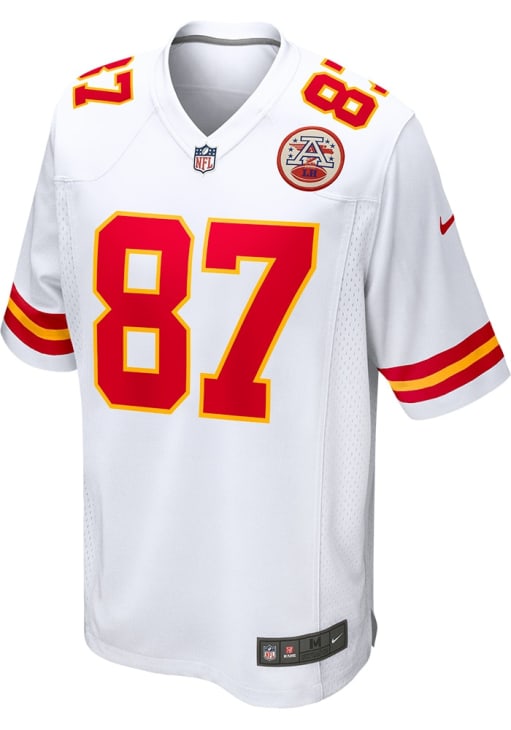 Travis Kelce Kansas City Chiefs Road Game Jersey - WHITE