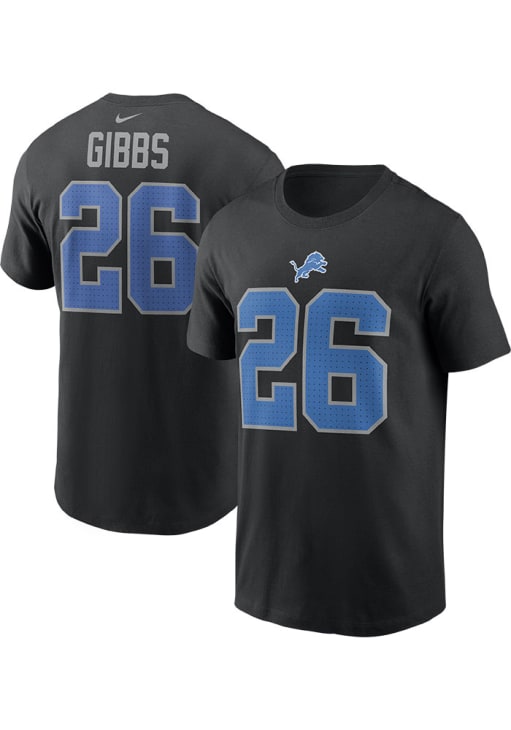 Jahmyr Gibbs Detroit Lions BLACK Alt Short Sleeve Player T Shirt