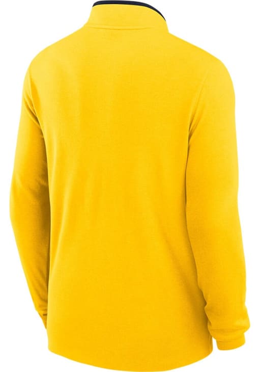 Nike Mens YELLOW Michigan Wolverines Victory Long Sleeve Qtr Zip