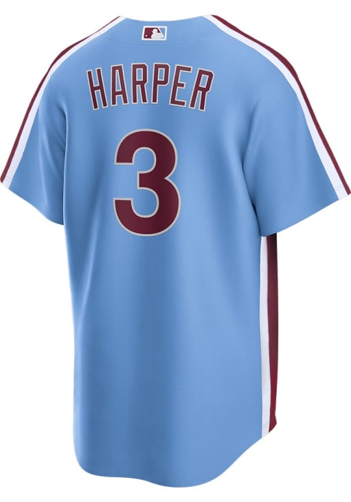 Bryce Harper Philadelphia Phillies Mens Replica LIGHT BLUE