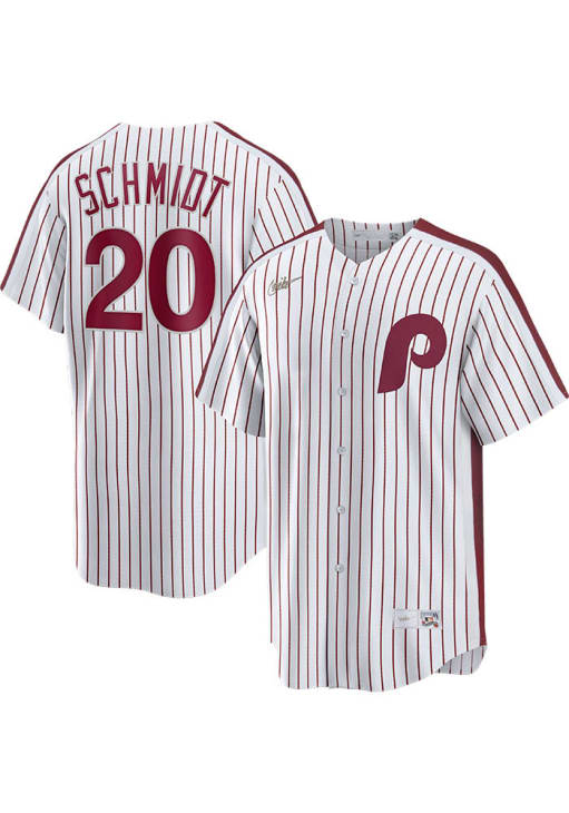 Philadelphia Phillies Mike Schmidt Nike WHITE Throwback Cooperstown Jersey  - 17321199