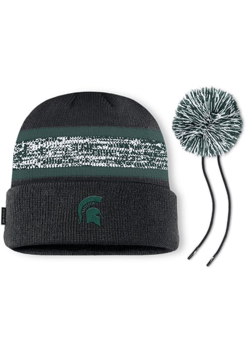 Michigan State Spartans Nike BLACK Peak Standard Cuff Pom Beanie