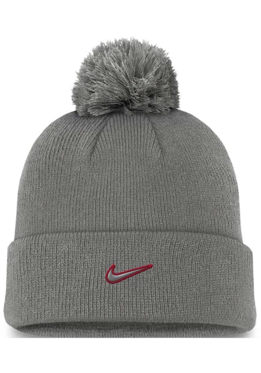 Ohio State Buckeyes Nike GREY Peak Standard Cuff Pom Beanie Knit