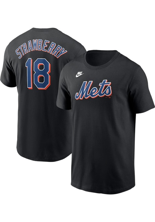 Darryl Strawberry New York Mets BLACK Coop Short Sleeve Player T