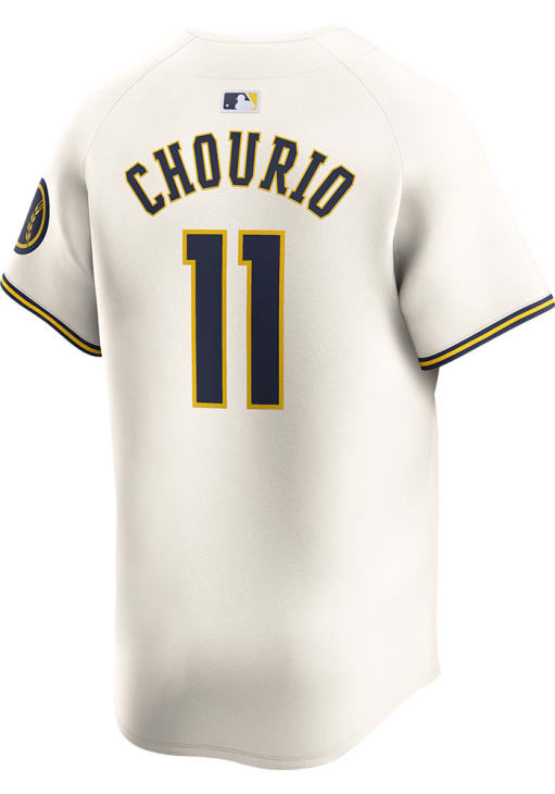 Jackson Chourio Milwaukee Brewers Mens IVORY Home 2024 Limited
