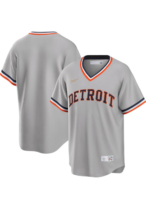 Detroit Tigers Nike GREY 1980s Road Throwback Cooperstown Jersey