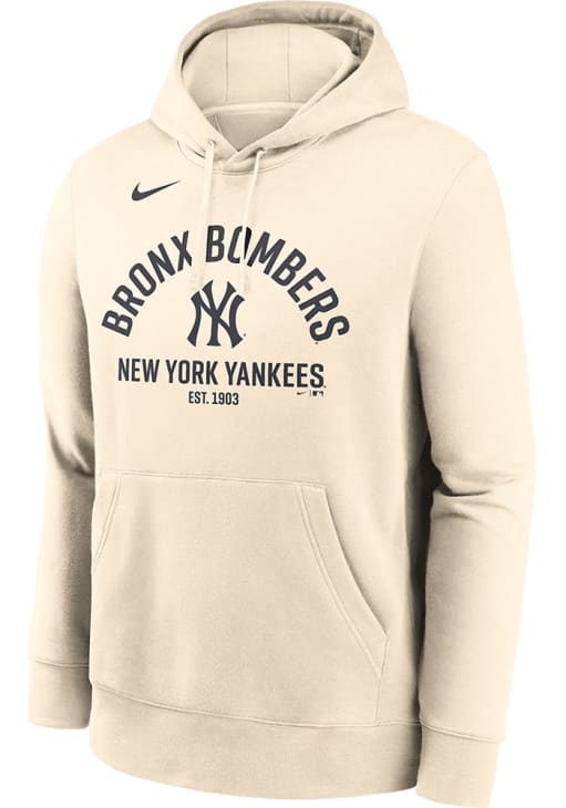 Nike New York Yankees Mens CREAM Natural Current Club Hoodie