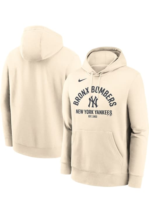 Nike New York Yankees Mens CREAM Natural Current Club Hoodie