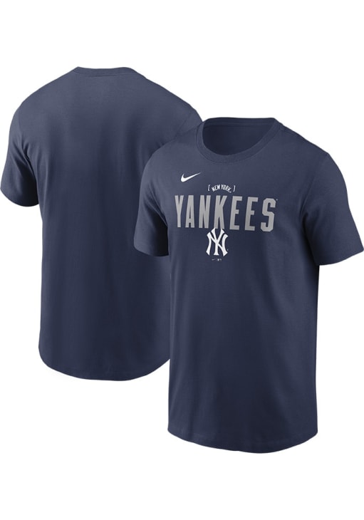 Nike New York Yankees NAVY Local Logo Stack Short Sleeve T Shirt