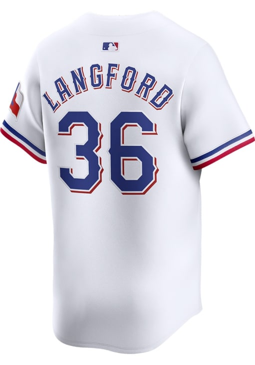 Wyatt Langford Texas Rangers Mens WHITE Home 2024 Limited Baseball