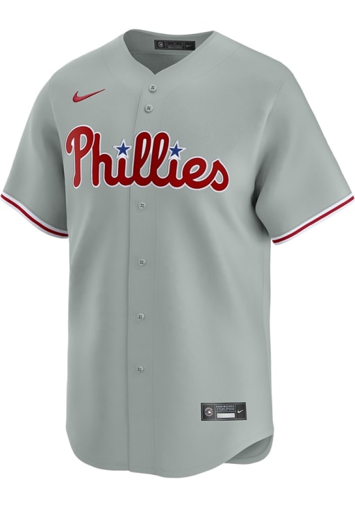 Nike Philadelphia Phillies Mens GREY Road Limited Baseball Jersey