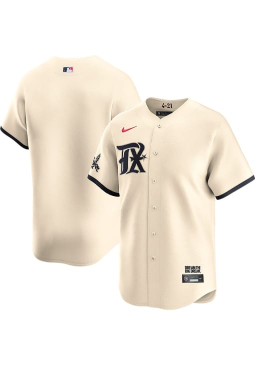 Nike Texas Rangers Mens TAN City Connect Limited Baseball Jersey