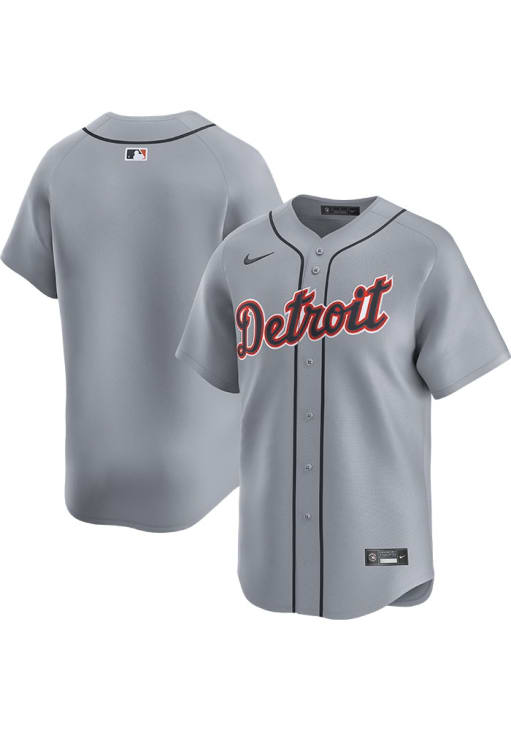 Nike Detroit Tigers Mens GREY Road Limited Baseball Jersey - 173213532