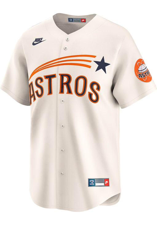 Houston Astros Nike IVORY Throwback Cooperstown Jersey - 173213539