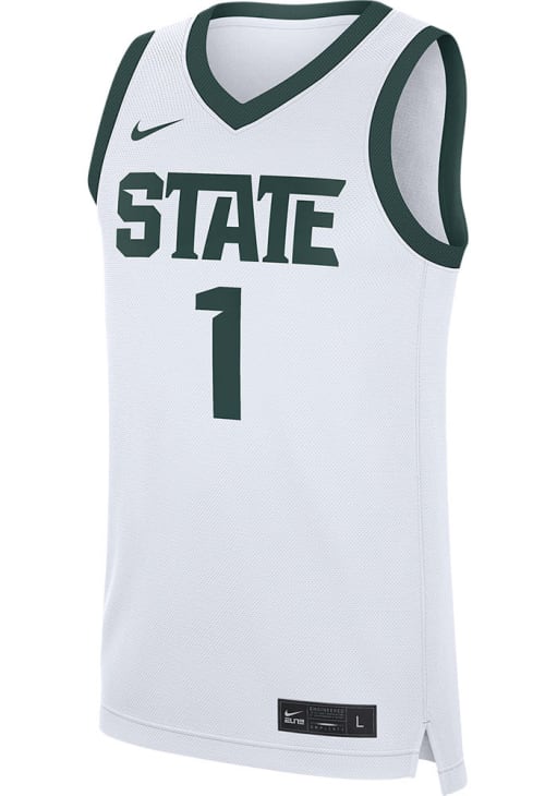 Nike Mens White Michigan State Spartans #1 Replica Home Basketball