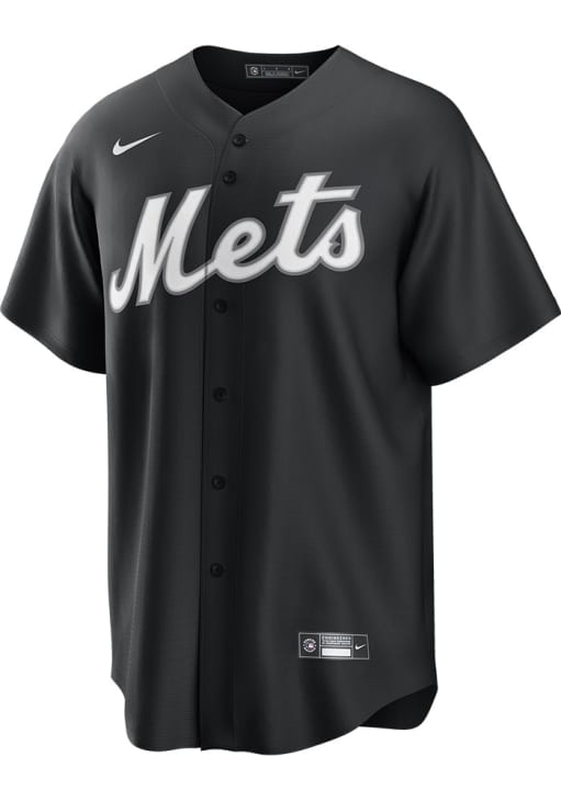 New York Mets Mens Nike Replica BLACK Blank Fashion Jersey - 173214753