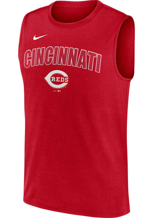 Nike Cincinnati Reds Mens Short Sleeve Red Muscle Tank Top - 173215218