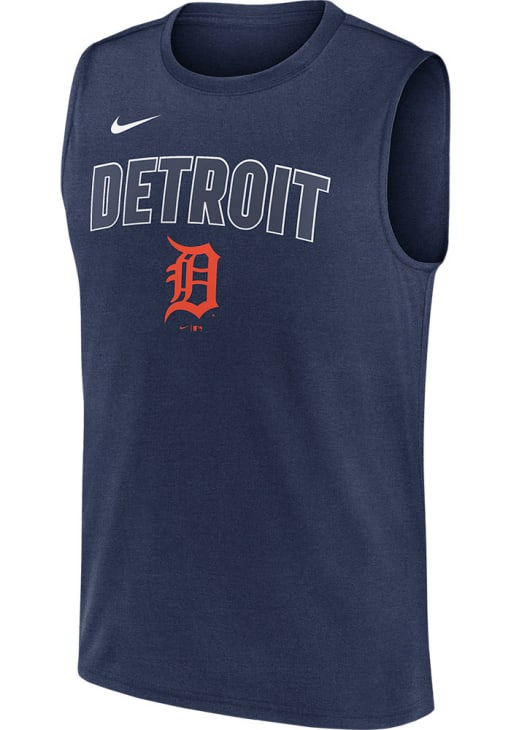 Nike Detroit Tigers Mens Short Sleeve NAVY Muscle Tank Top - 173215219