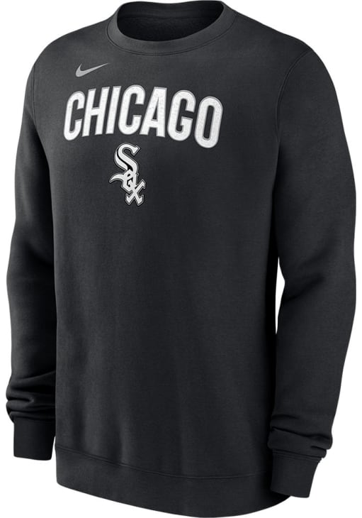 Nike Chicago White Sox Mens BLACK Fleece Crew Sweatshirt - 173215443