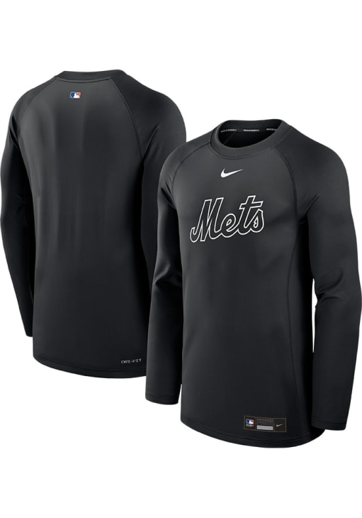 ニューヨークメッツ選手着用モデル NIKE DRI-FIT 長袖シャツ サイズL Nike New York Mets Mens Long Sleeve BLACK AC Game Time Sweatshirt