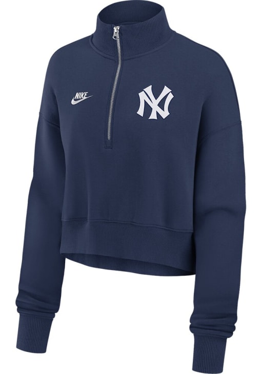 New York Yankees Nike Womens NAVY Cooperstown Long Sleeve Qtr Zip