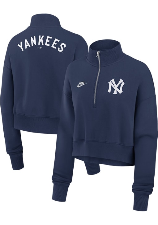 New York Yankees Nike Womens NAVY Cooperstown Long Sleeve Qtr Zip